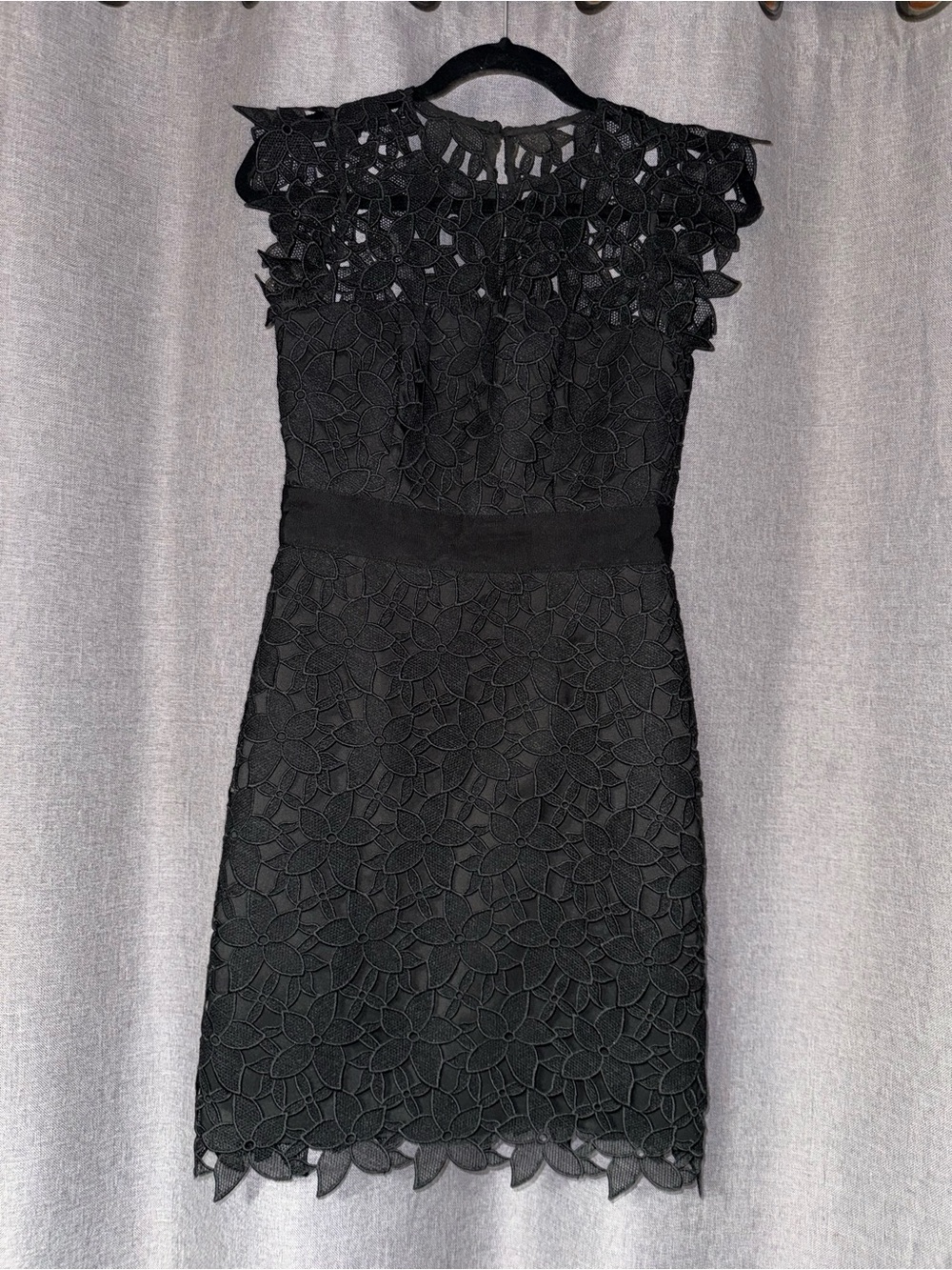 Milly Leila Black Floral Lace Sheath Dress